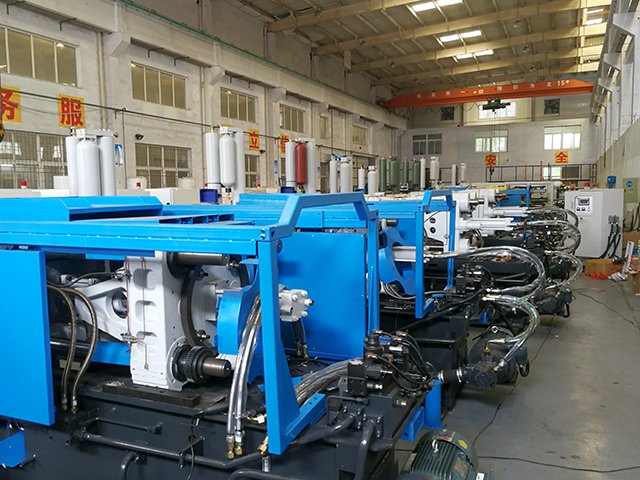 die casting machine in blue