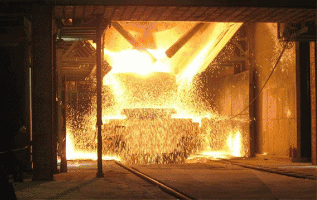 Explosion of molten aluminum