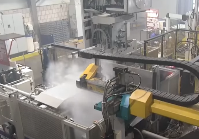 Steam produced by aluminum die-casting